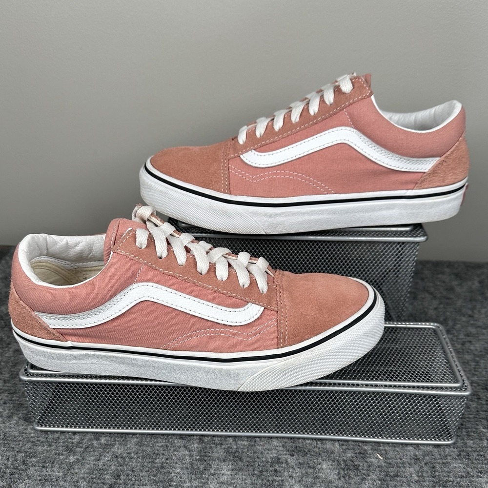 VANS‎ Old Skool Pink Suede Canvas Sneakers Women's 7.5 Low Top Skate Shoes